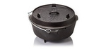 ZESTAW 03 - Garnek żeliwny na nóżkach Dutch Oven + uchwyt do pokrywek Petromax